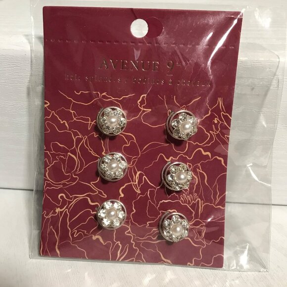Avenue 9 Giftcraft Hair Spinners - Pearl & Rhinestone Set - Picture 1 of 3